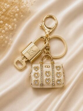 Authentic Louis Vuitton Gold Lock 🔒 Keychain Bag Charm LV
